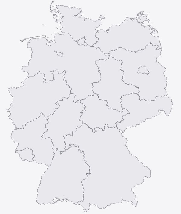 Karte Deutschlands mit Bundesländer-Grenzen
